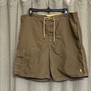 90s Ralph Lauren Men's Size XL Out Lined Swim Trunks Shorts Green